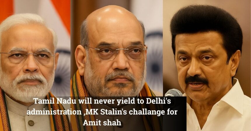 tamil nadu,Narendra Modi Prime Minister of India, M K Stalin,Amit Shah Minister of Home Affairs of India ,#TamilNadu Chief Minister #MKStalin has strongly criticized the central government, asserting that the state will not submit to #NewDelhi's authority. He challenged #AmitShah's ambition to form a government in Tamil Nadu in 2026, emphasising that tactics like party poaching and raids will not succeed there.